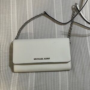 MICHAEL Michael Kors White Clutch with Chain Strap